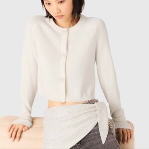 Maje Jewelled bow-button cardigan